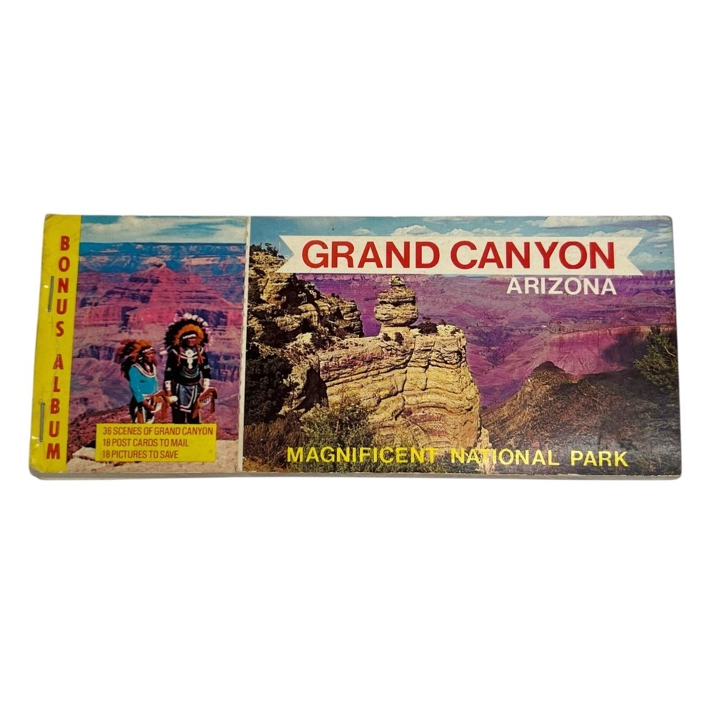 Vintage Grand Canyon Color Postcard Picture Album Petley Studio Plastichrome